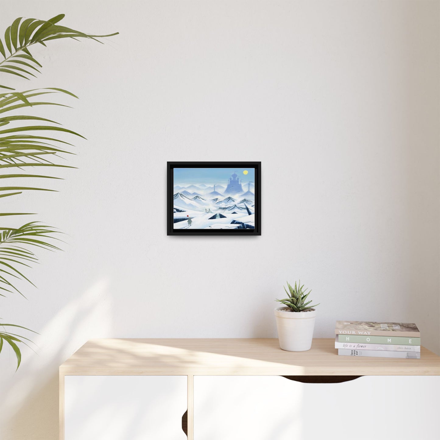 Framed Matte Canvas Art - Serene Winter Landscape