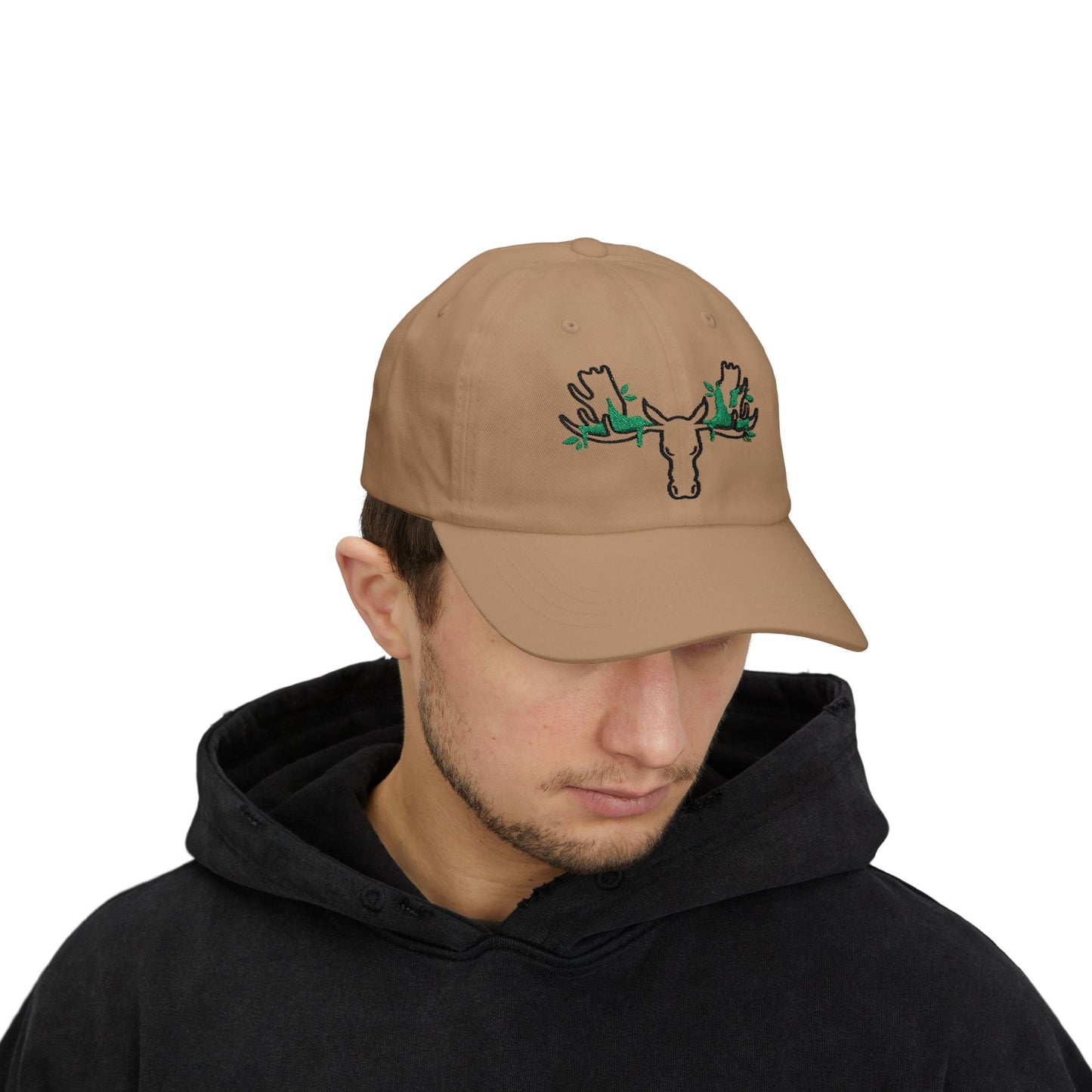 Nature-Inspired Classic Dad Cap with Moose Design