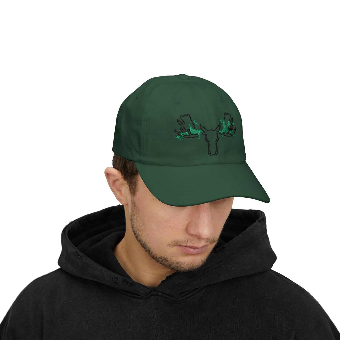Nature-Inspired Classic Dad Cap with Moose Design