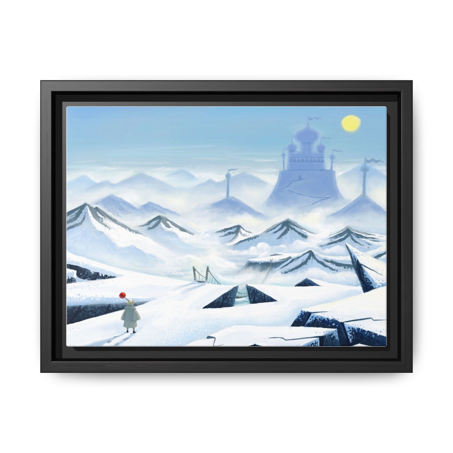 Framed Matte Canvas Art - Serene Winter Landscape