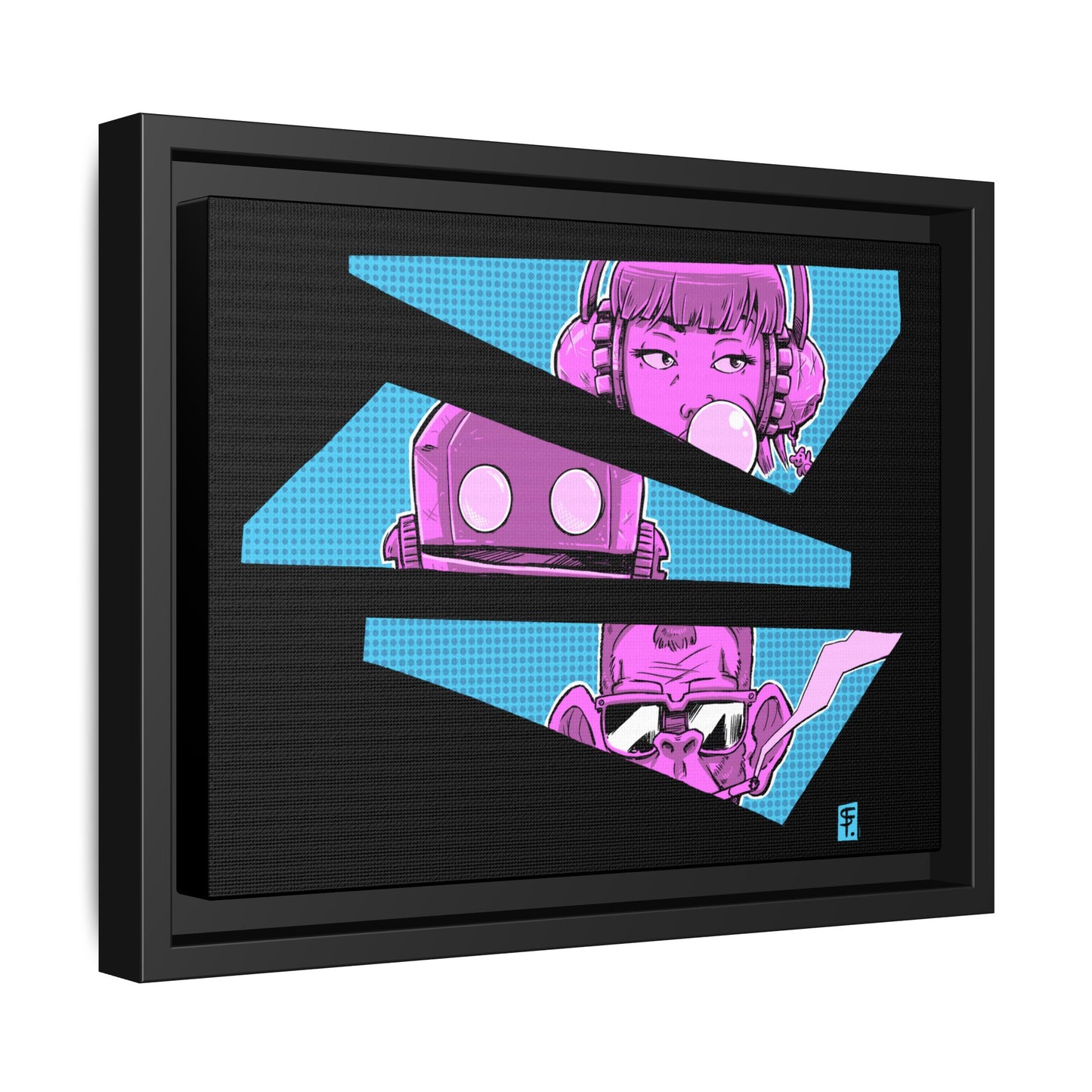 Retro Pop Art Framed Canvas Print