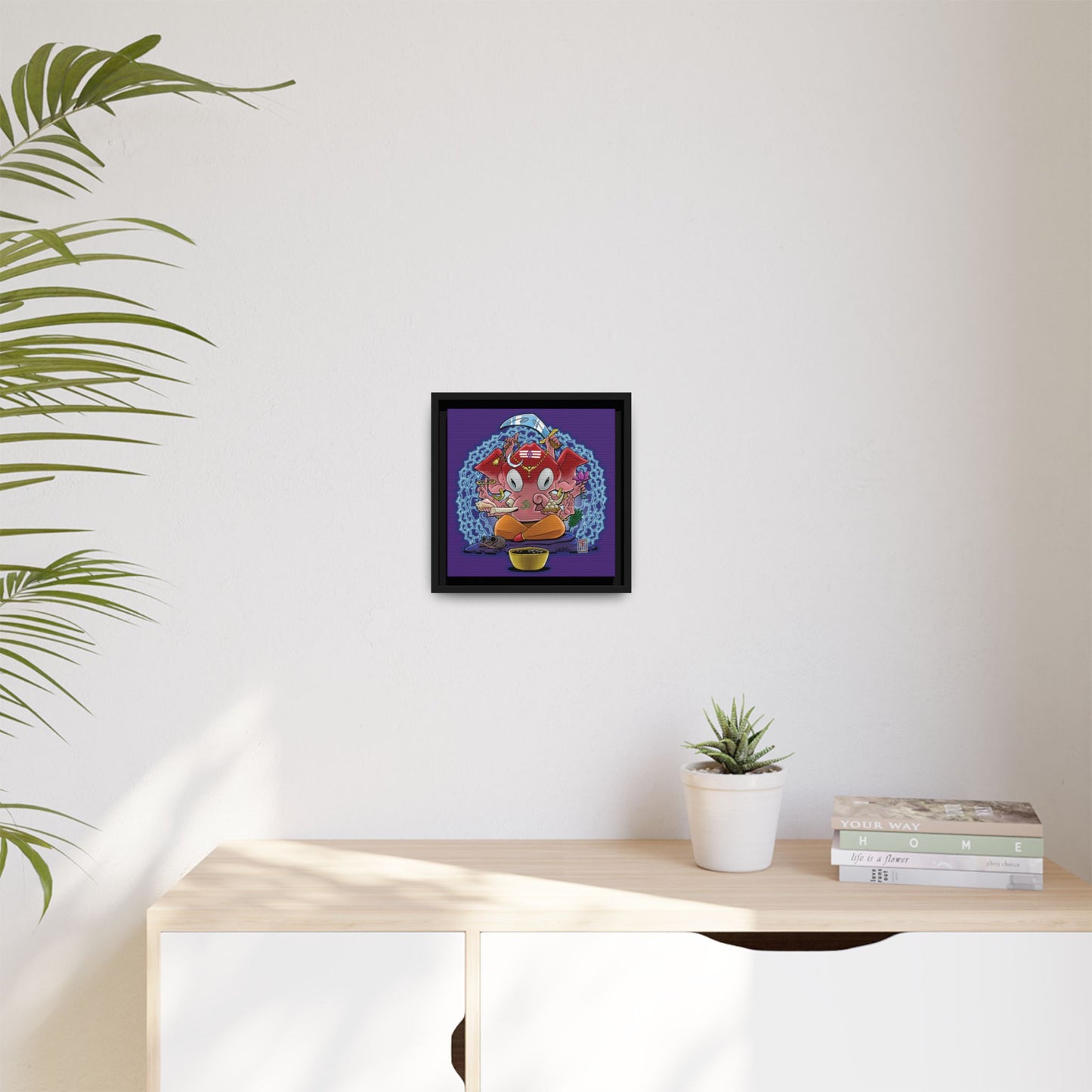 Spiritual Ganesha Illustration Framed Matte Canvas