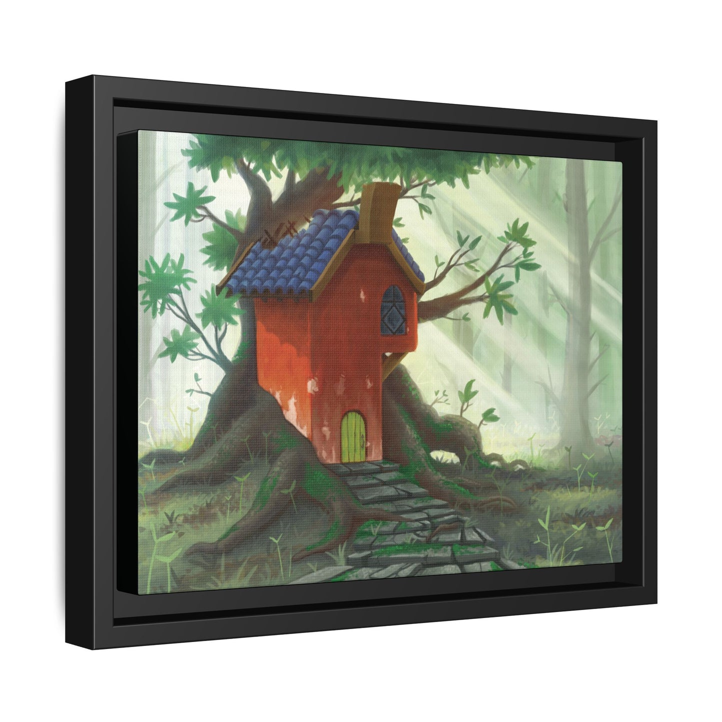 Wizard Cottage Framed Canvas Print