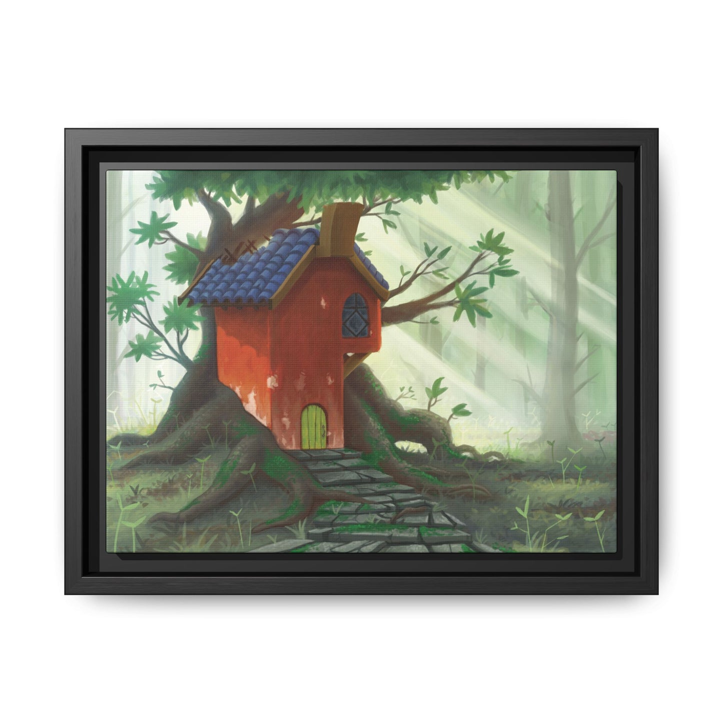Wizard Cottage Framed Canvas Print