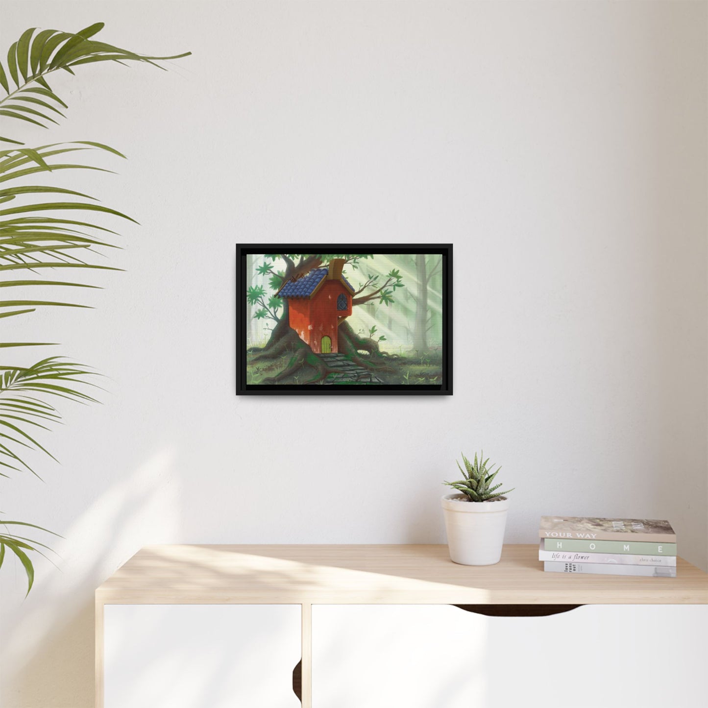 Wizard Cottage Framed Canvas Print