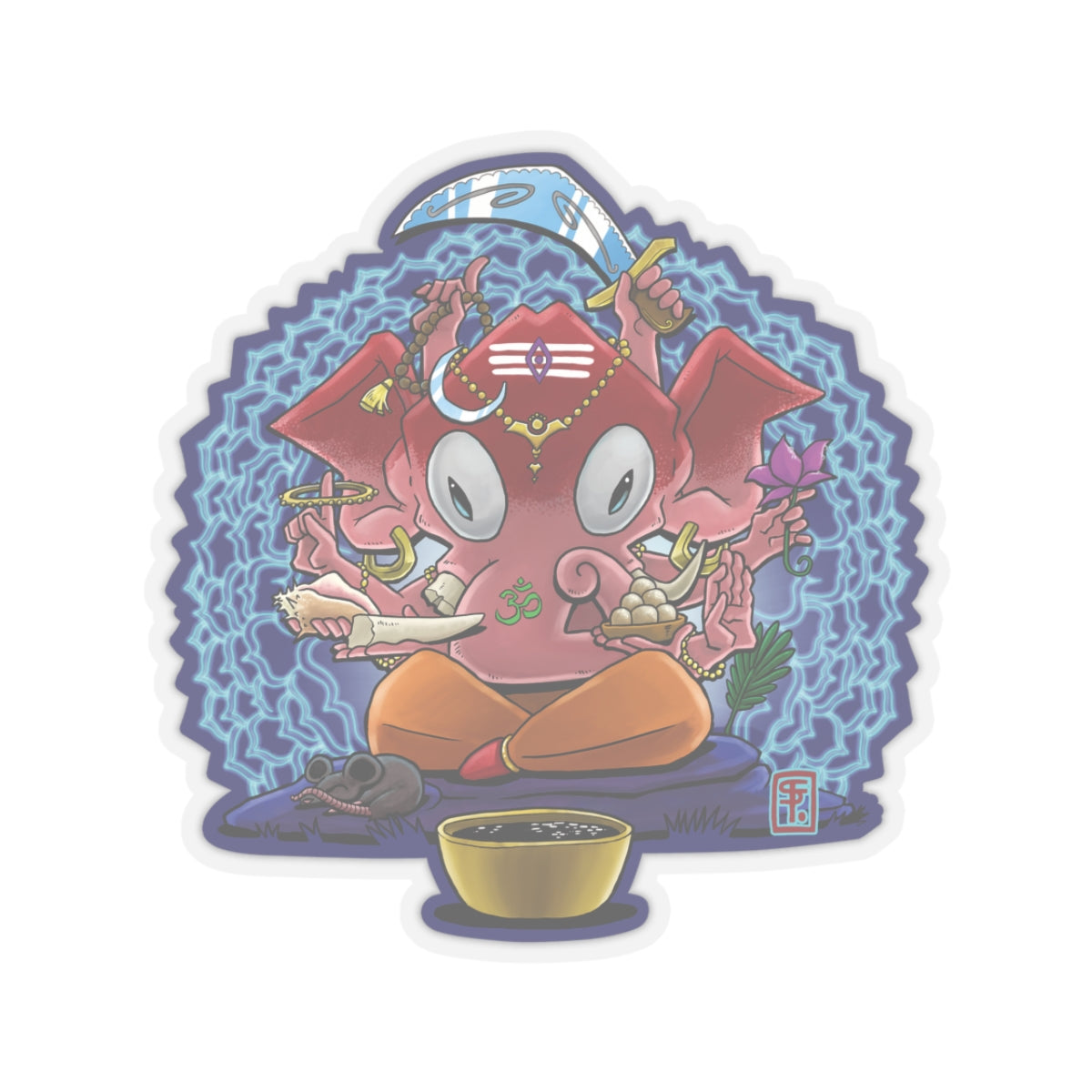 Psychedelic Ganesh Kiss-Cut Sticker