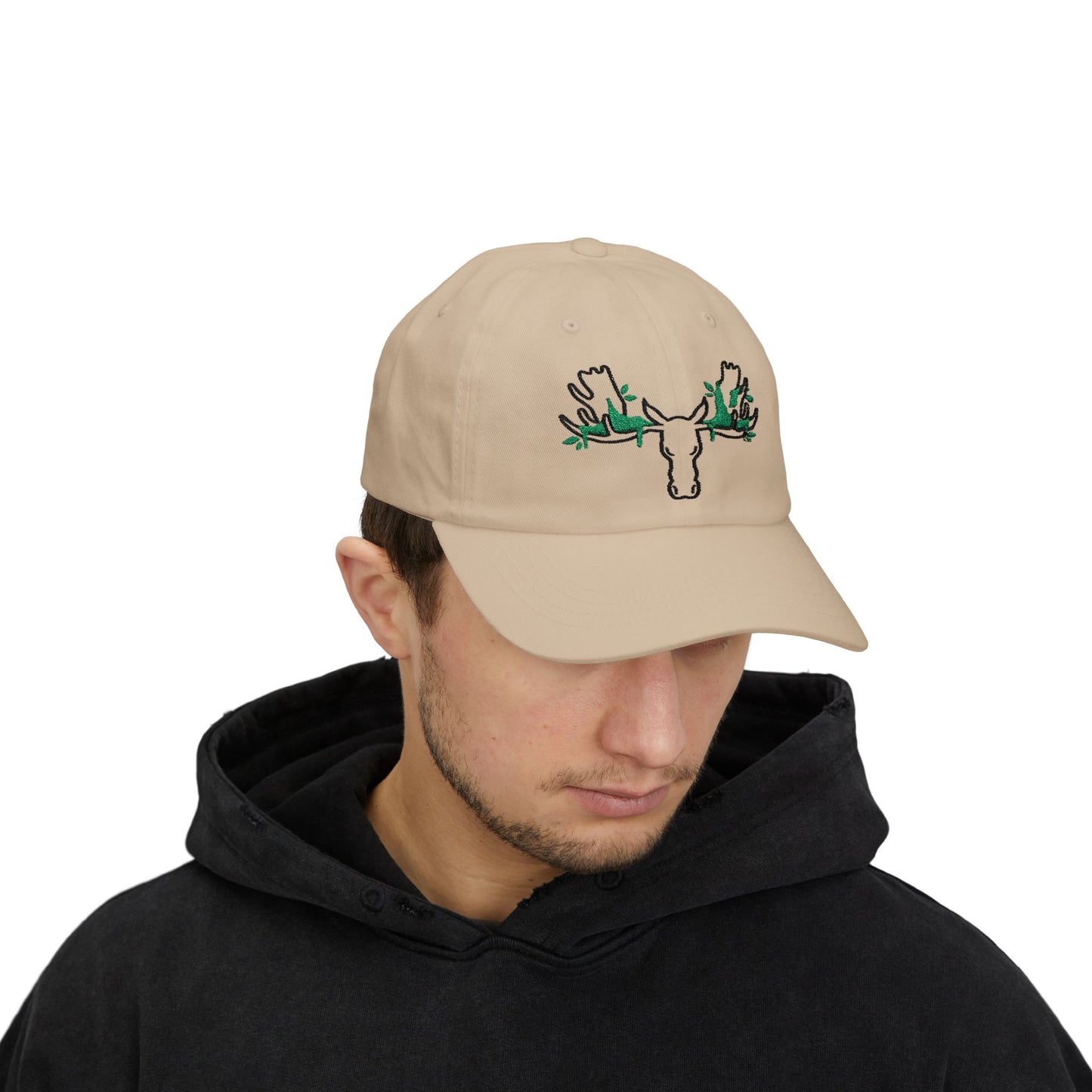 Nature-Inspired Classic Dad Cap with Moose Design