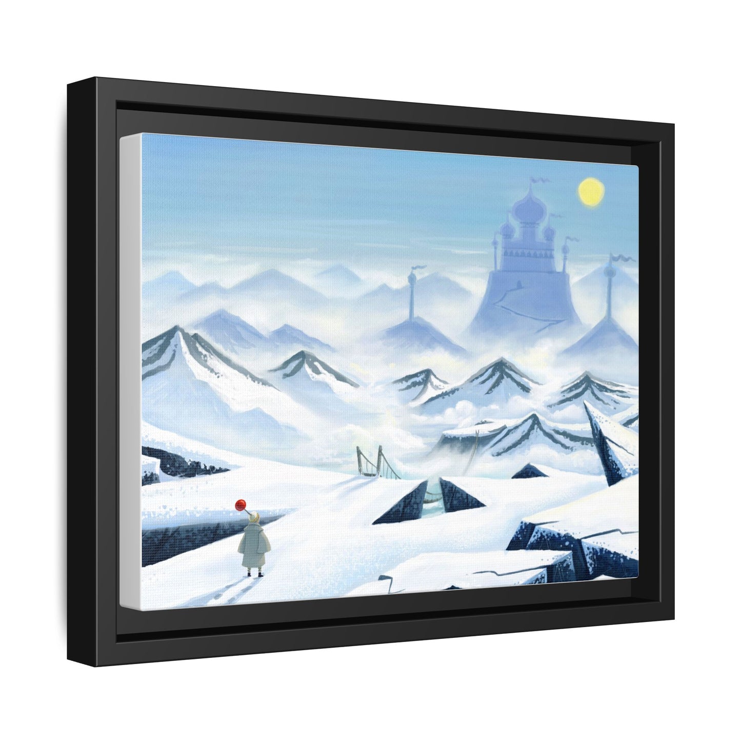 Framed Matte Canvas Art - Serene Winter Landscape