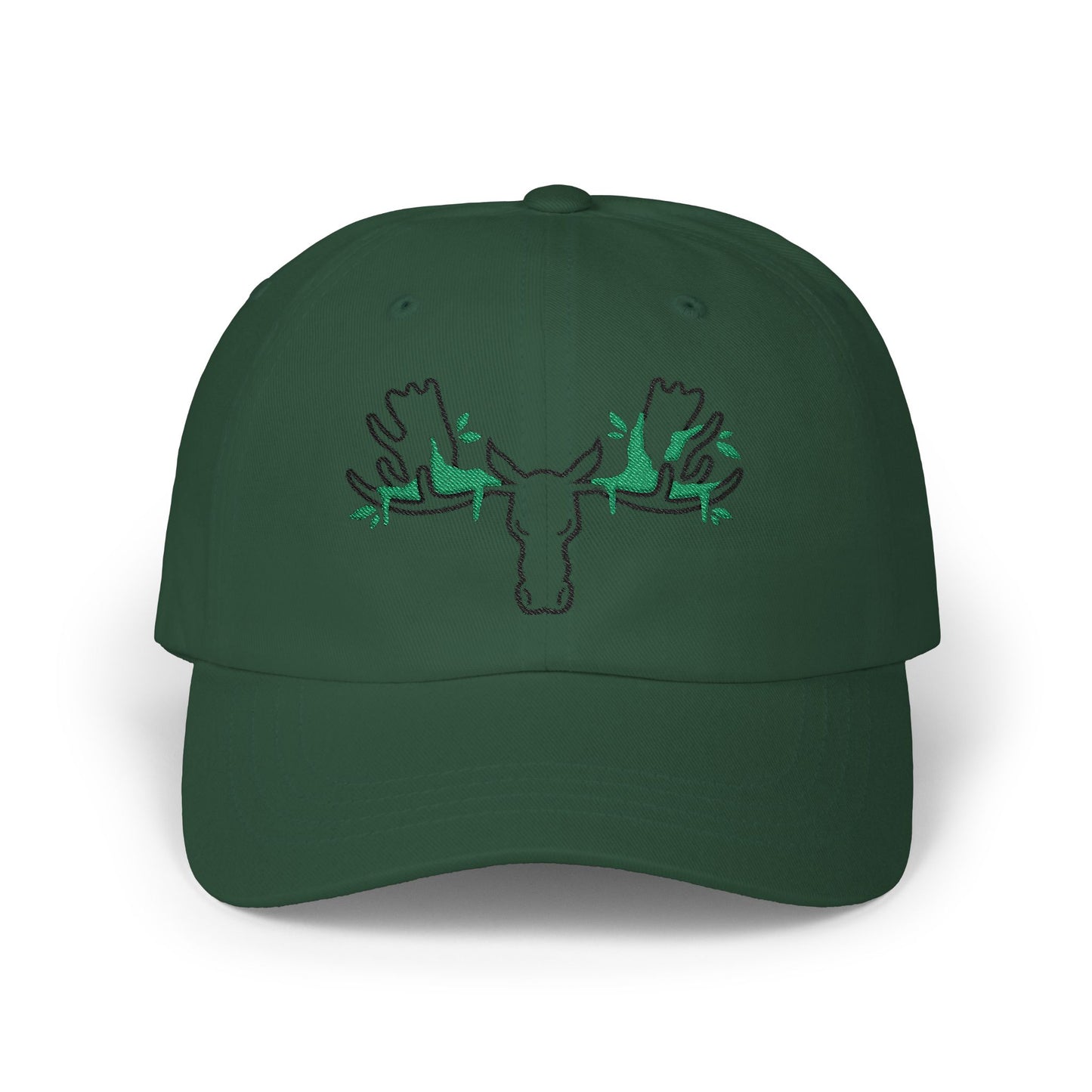 Nature-Inspired Classic Dad Cap with Moose Design