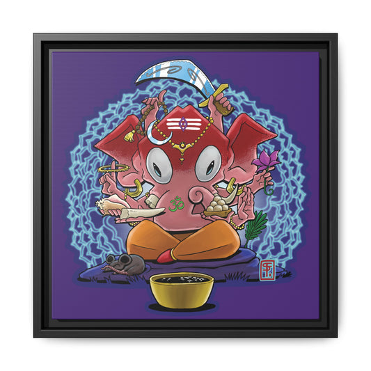 Spiritual Ganesha Illustration Framed Matte Canvas