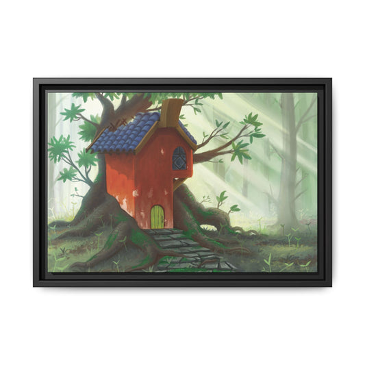 Wizard Cottage Framed Canvas Print