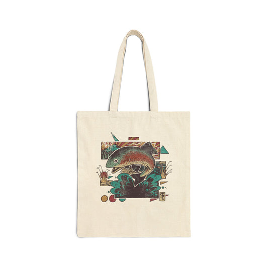 Rainbow Trout-Cotton Canvas Tote Bag
