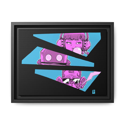 Retro Pop Art Framed Canvas Print
